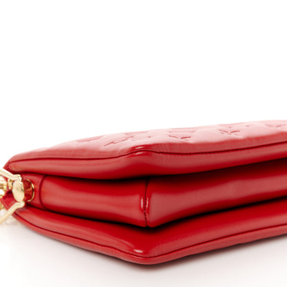 Louis Vuitton Mother of Pearl Lambskin Embossed Monogram Coussin BB Red Green 8 of 10