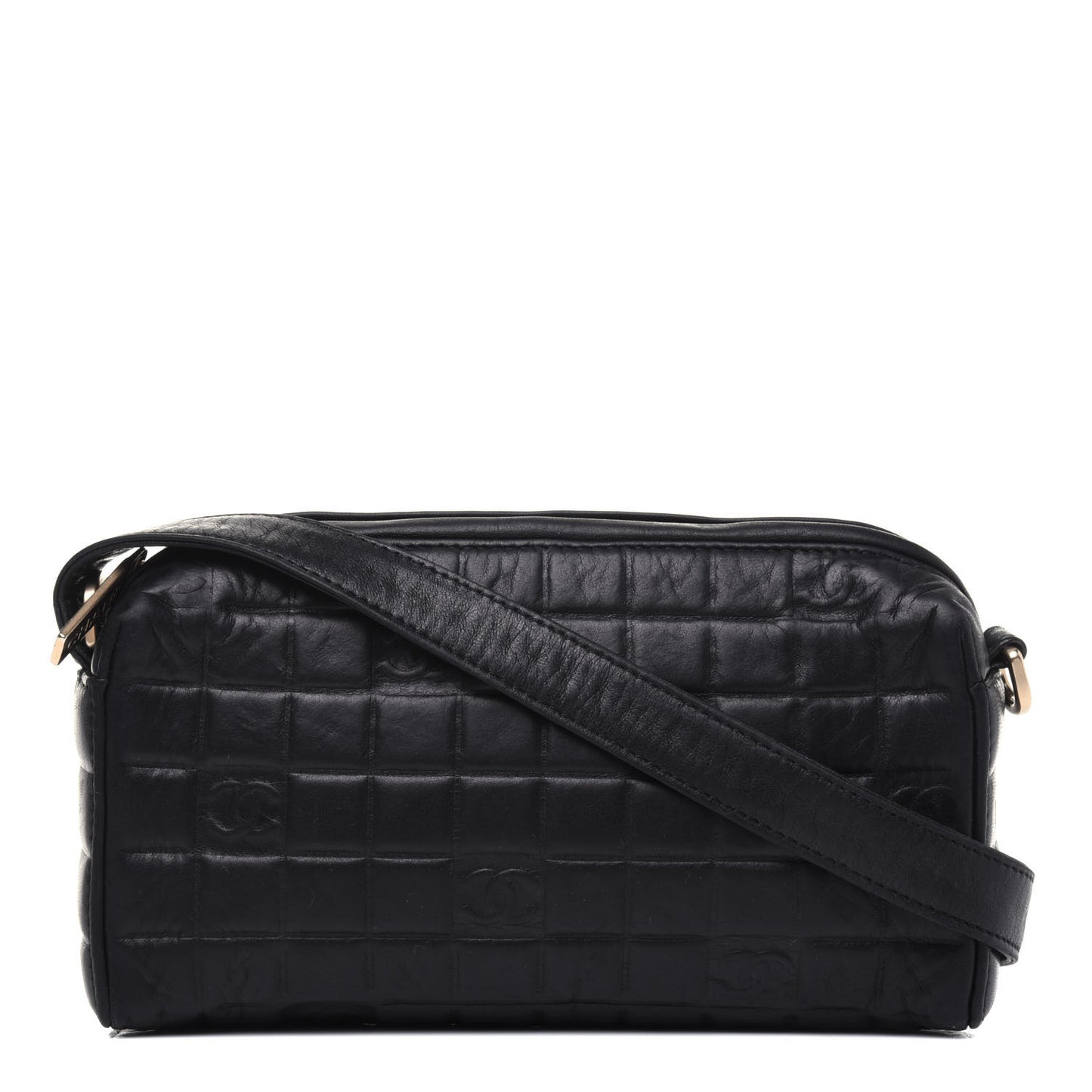 Lambskin CC Chocolate Bar Shoulder Bag Black