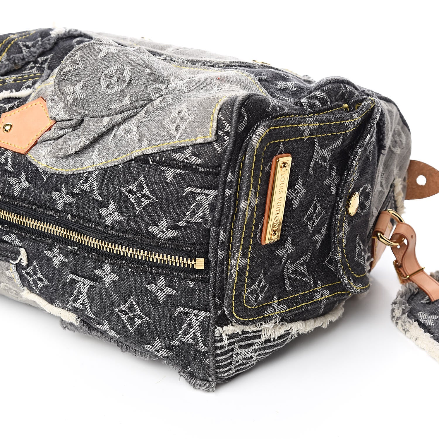 Louis Vuitton Denim Patchwork Speedy 30 Grey 9 of 10