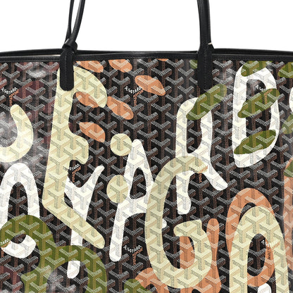Goyard Goyardine Saint Louis Lettres Camouflage GM Black Green 8 of 10