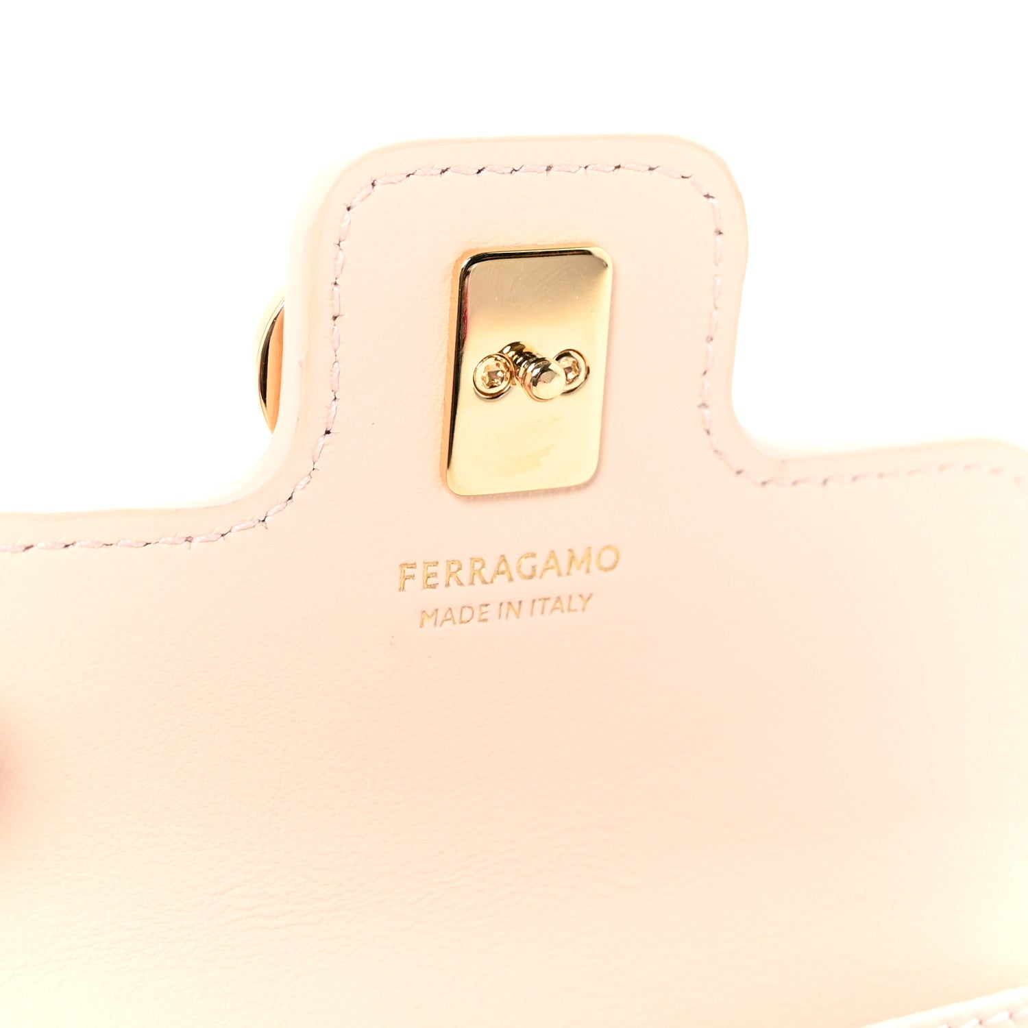 Salvatore Ferragamo Hammered Calfskin Gancini Key Holder Ballet Pink 6 of 8