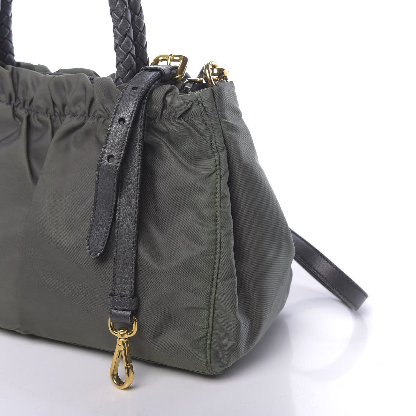 Tessuto Nylon Bow Shoulder Bag Green