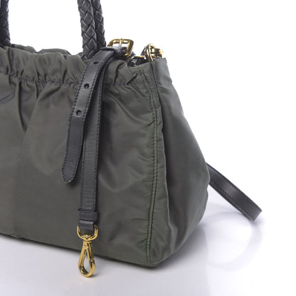 Prada Tessuto Nylon Bow Shoulder Bag Green 13 of 16