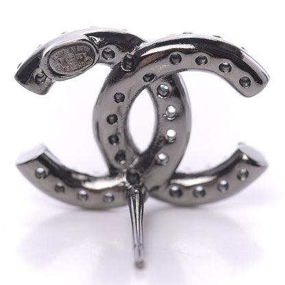 Chanel Crystal Darling Bows CC Earrings Silver 4 of 5