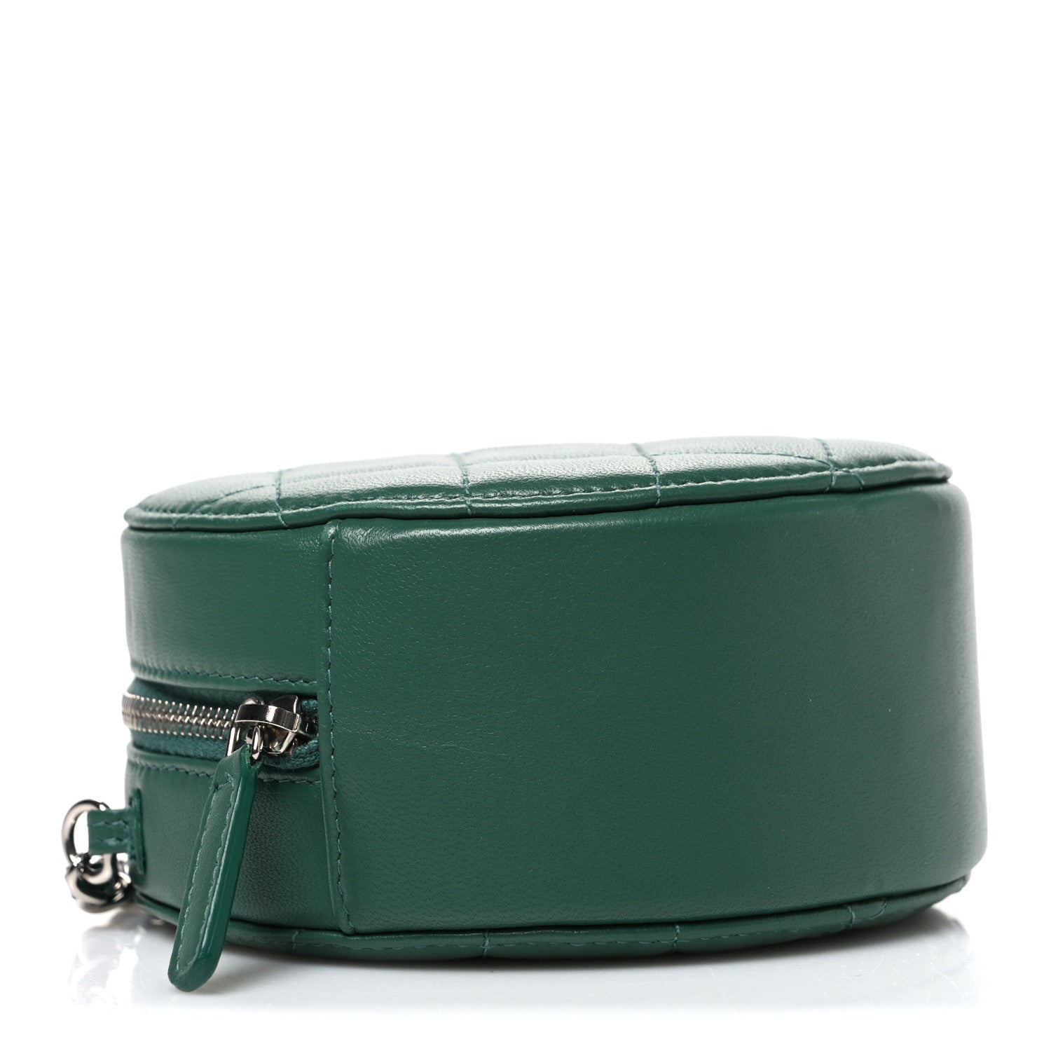 Chanel Lambskin Quilted Round Clutch With Chain Green 4 of 10