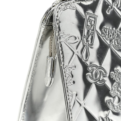 Chanel Metallic Patent Calfskin Lucky Symbols Pochette Silver 16 of 19
