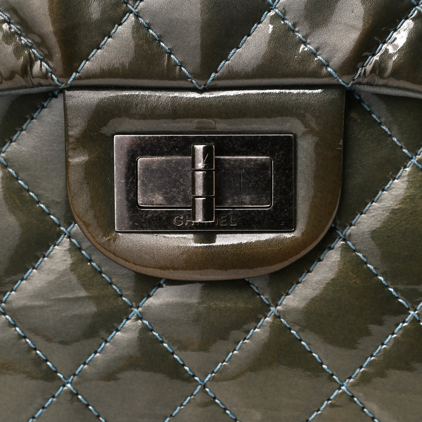Patent Quilted Reissue XL Maxi Flap Grey