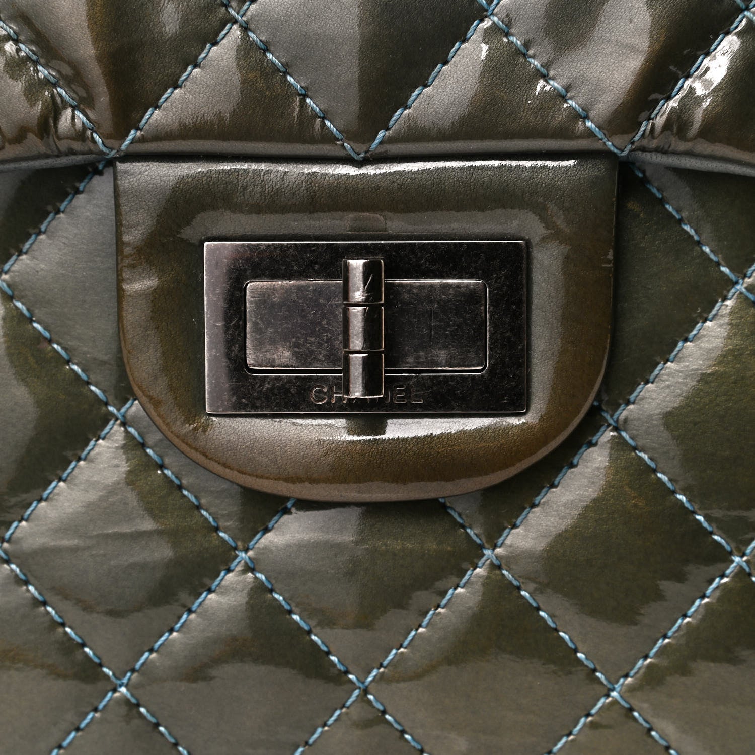 Chanel Patent Quilted Reissue XL Maxi Flap Grey 12 of 17