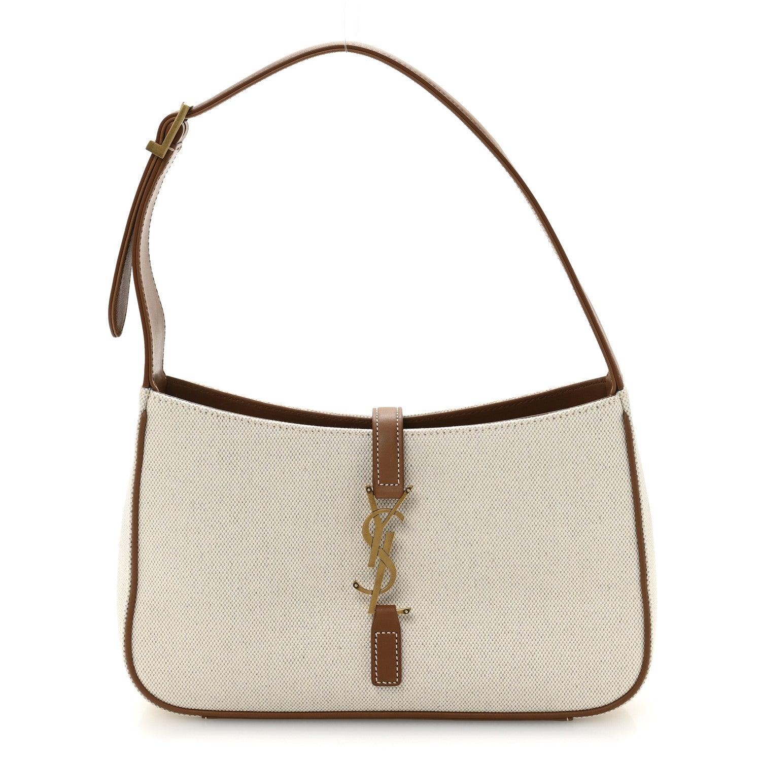 Saint Laurent Smooth Calfskin Canvas Le 5 A 7 Hobo New Senna Masoil White 1 of 12