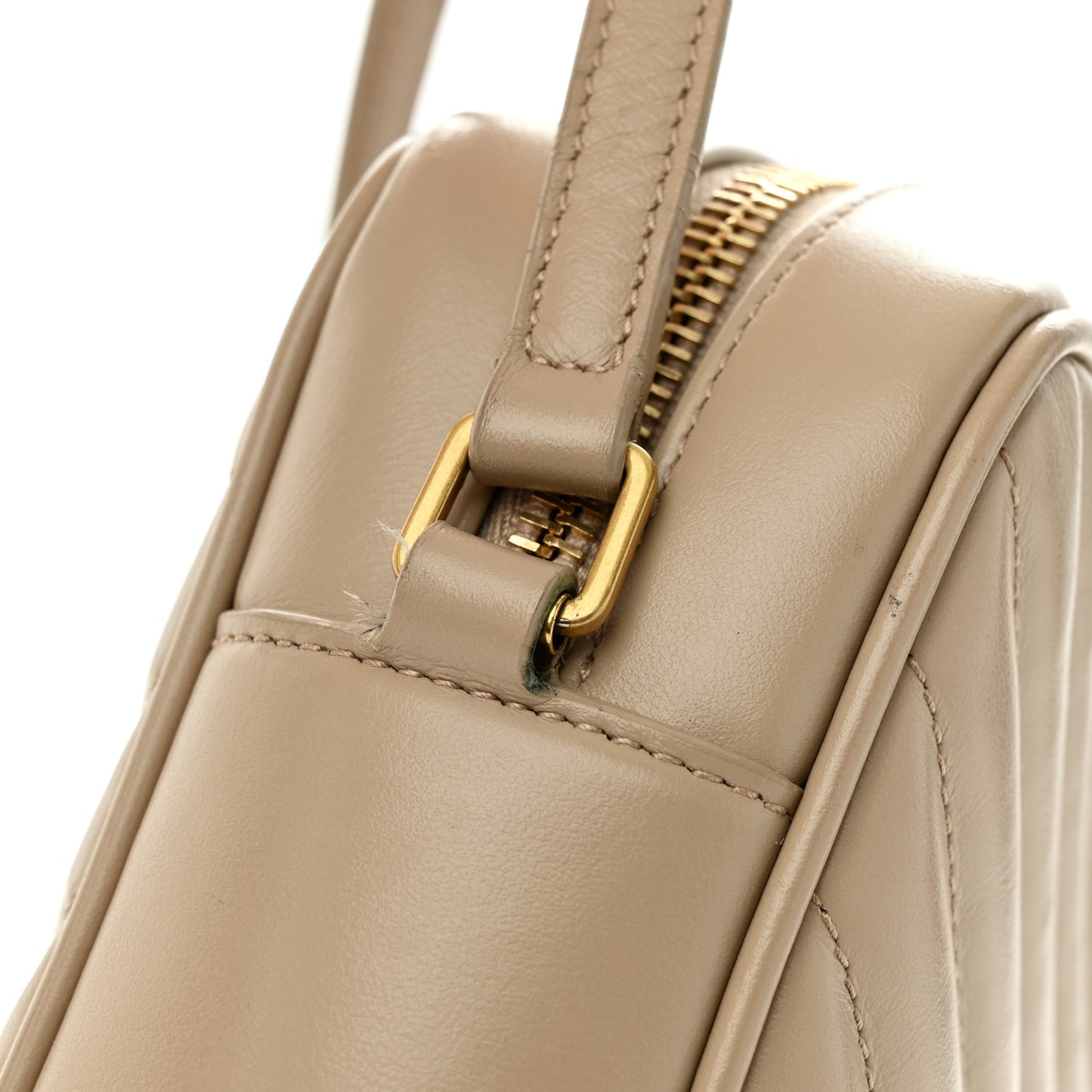 Calfskin Matelasse Monogram Lou Camera Bag Dark Beige