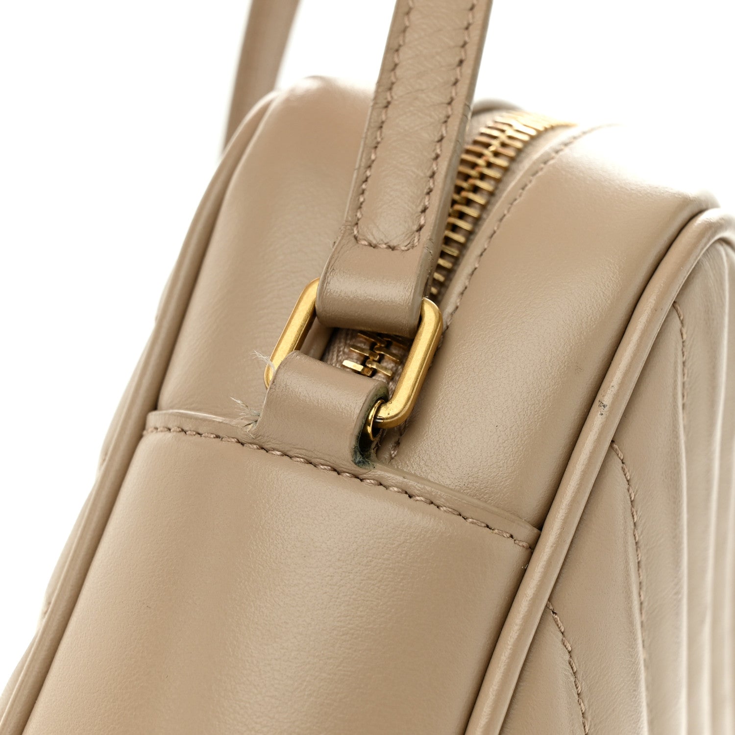 Saint Laurent Calfskin Matelasse Monogram Lou Camera Bag Dark Beige 13 of 14