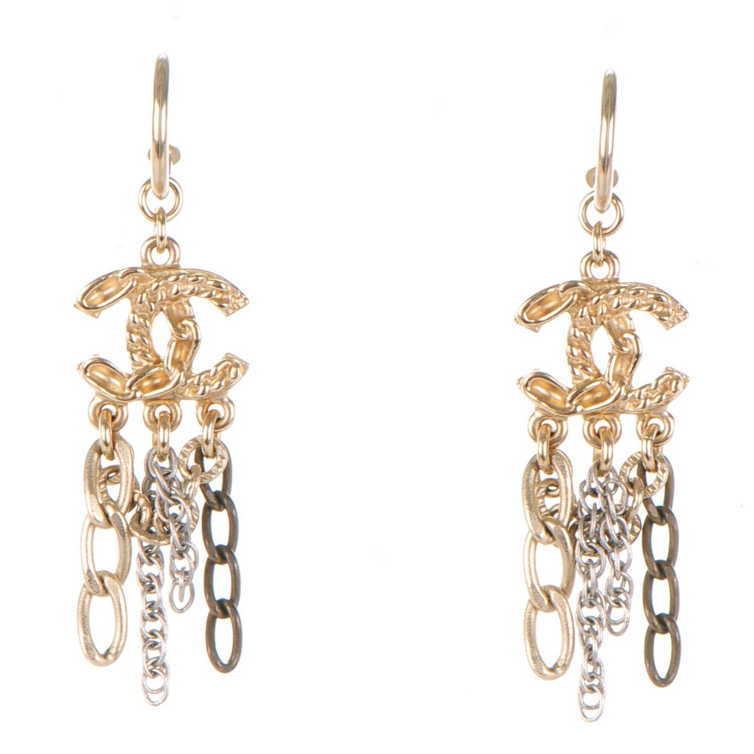 Chanel CC Chain Drop Earrings Gold 1 of 5