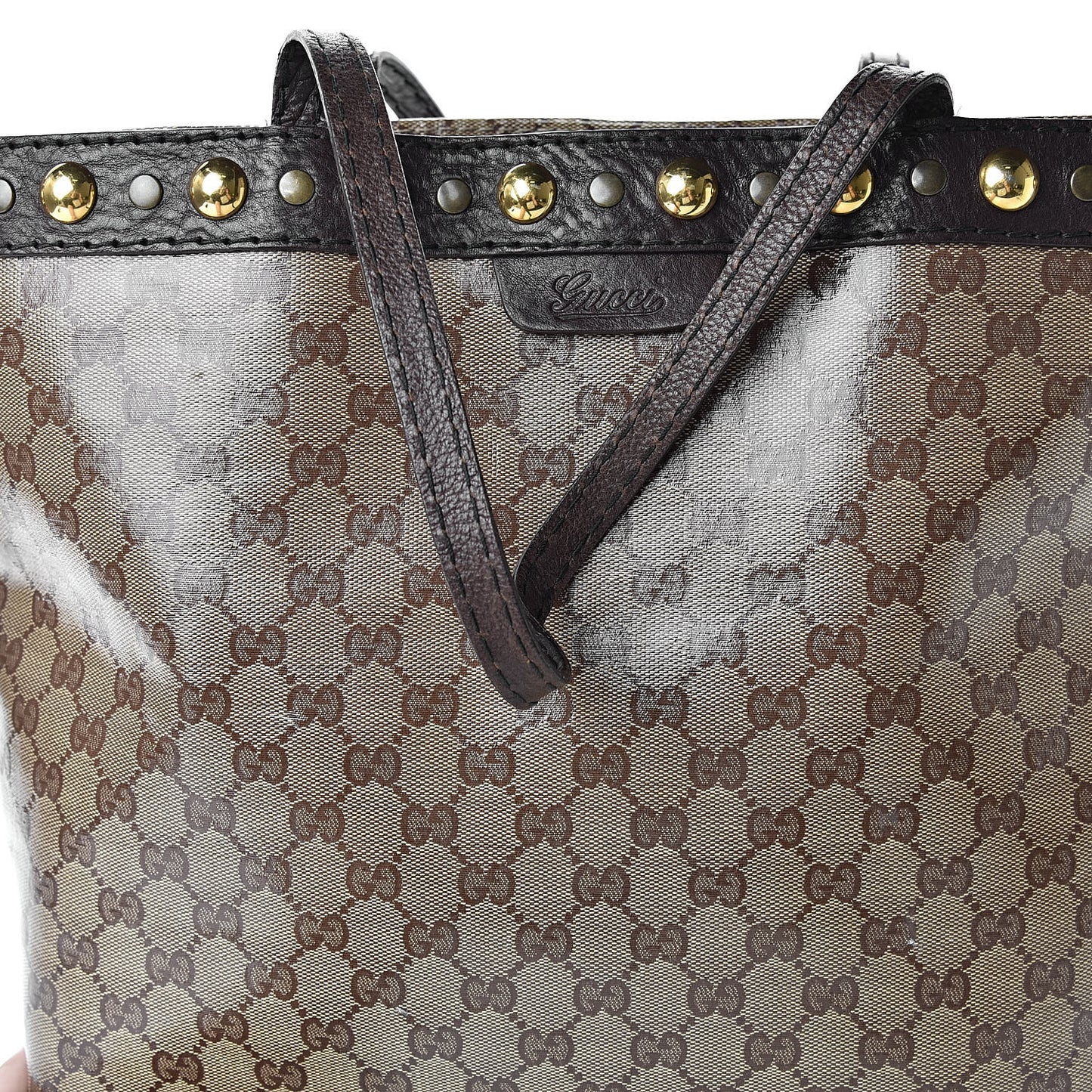 Crystal Monogram Large Babouska Vertical Shopping Tote Brown