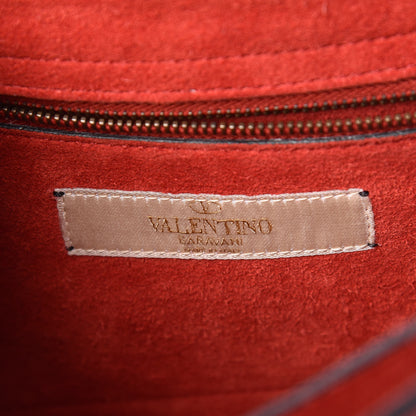 Valentino Garavani Calfskin Enchanted Wonderland Medium Guitar Strap Rockstud Rolling Flap Saddle Bag Rosso Valentino 8 of 12