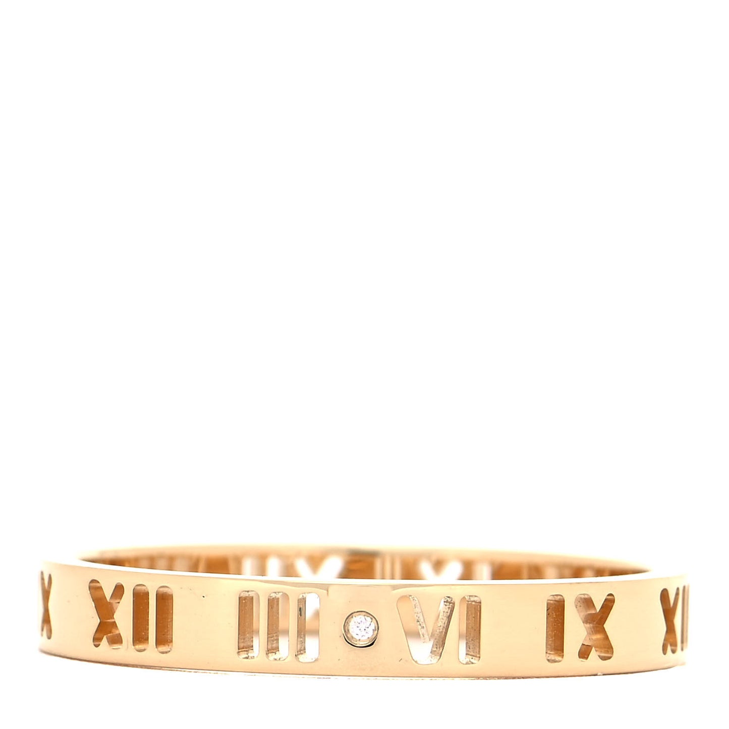 18K Yellow Gold Diamond Atlas Pierced Ring 69 12.5