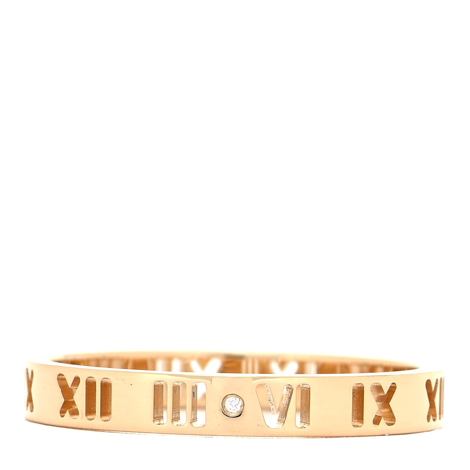 Tiffany 18K Yellow Gold Diamond Atlas Pierced Ring 69 12.5 3 of 5