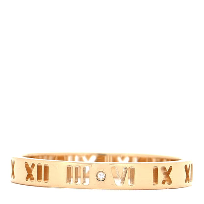 Tiffany 18K Yellow Gold Diamond Atlas Pierced Ring 69 12.5 3 of 5