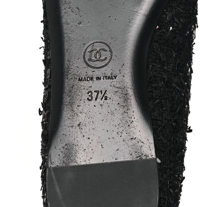 Chanel Tweed Sequin Mary Jane Flats 37.5 Black 7 of 9