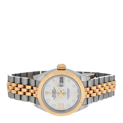 Rolex Stainless Steel 18K Yellow Gold Diamond 28mm Oyster Perpetual Datejust Watch Silver 279173 2 of 5