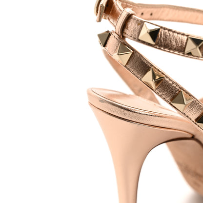 Valentino Garavani Metallic Nappa Sequin Liquid Metal Rockstud Ankle Strap Pumps 39 Rame Poudre 10 of 11