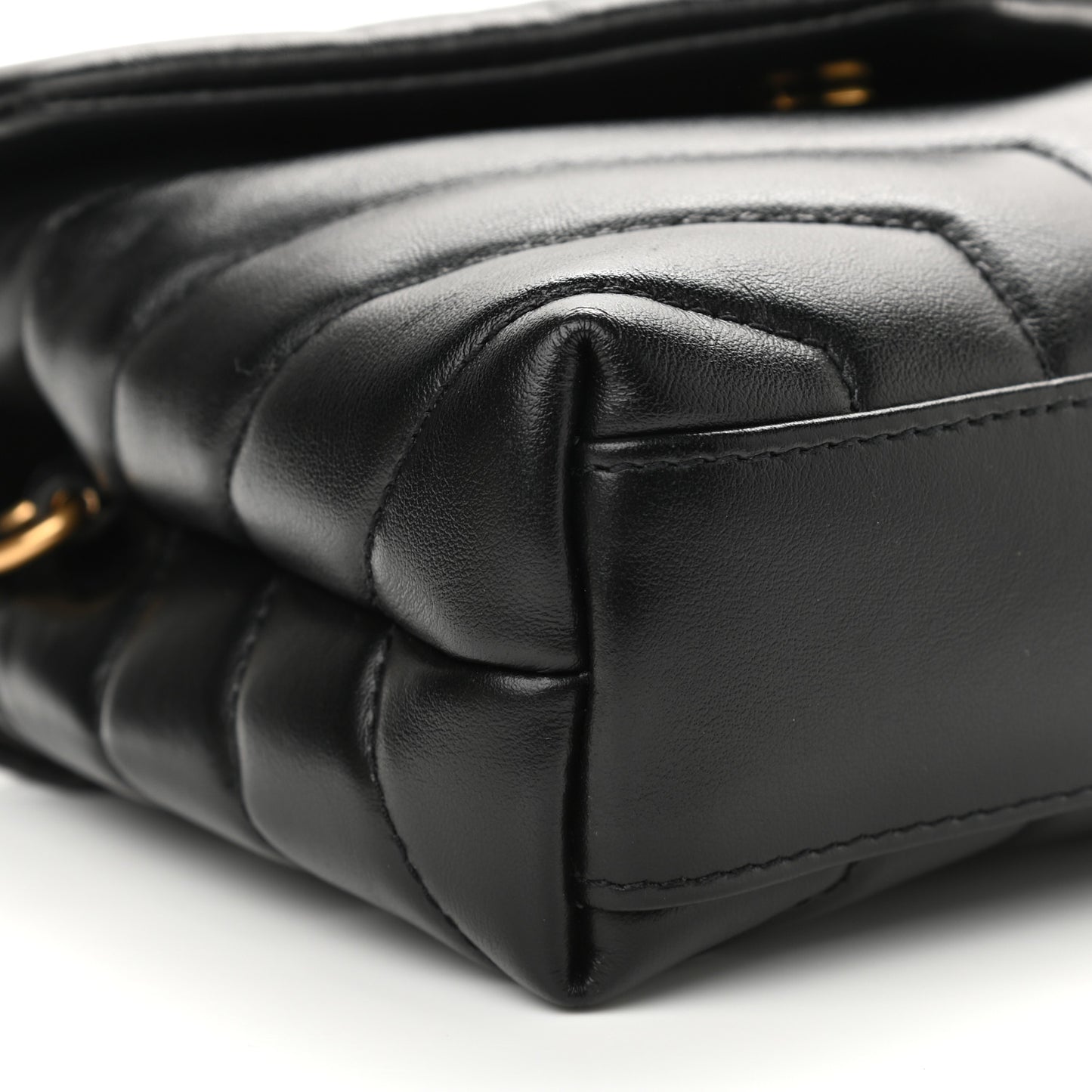 Calfskin Y Quilted Monogram Toy Loulou Crossbody Bag Black