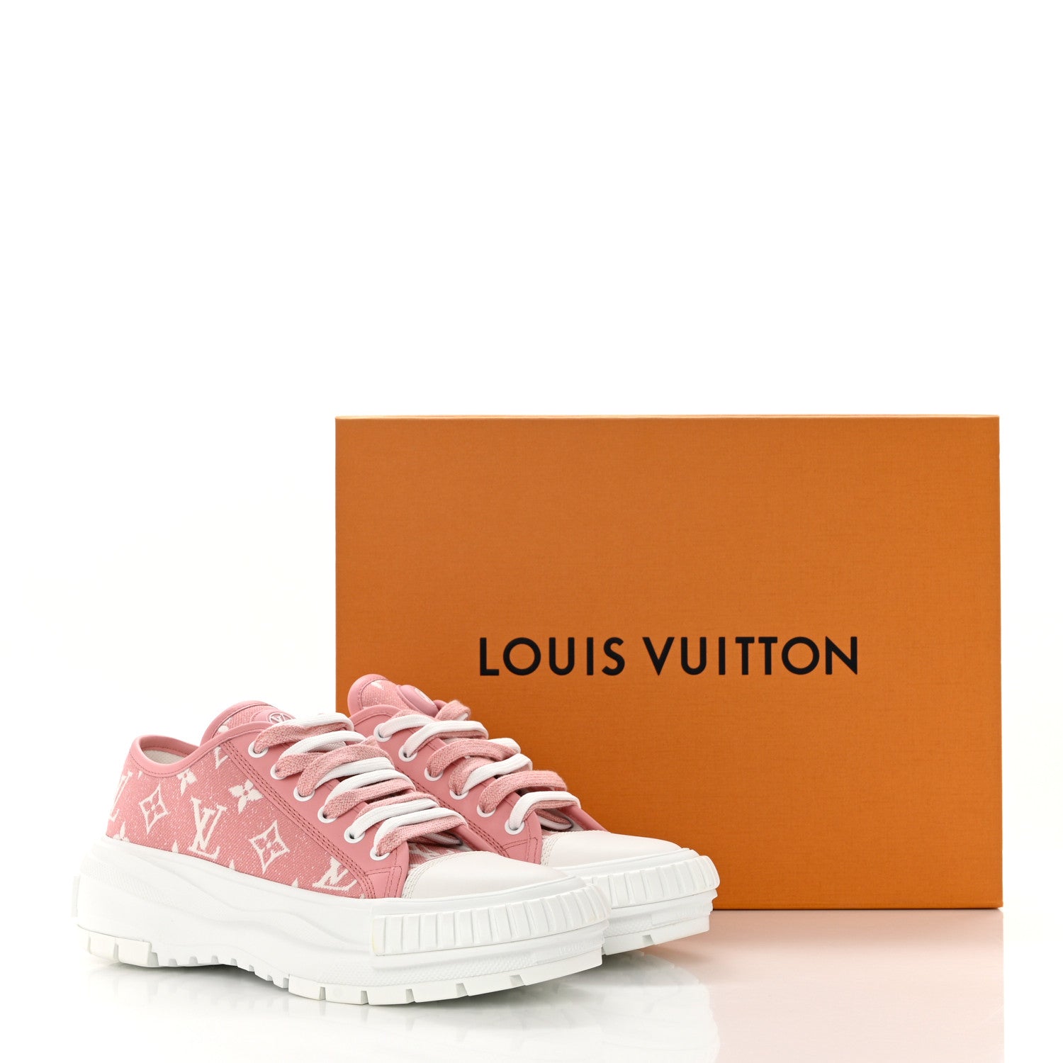 Louis Vuitton Denim Monogram Squad Sneakers 38 Pink 10 of 10