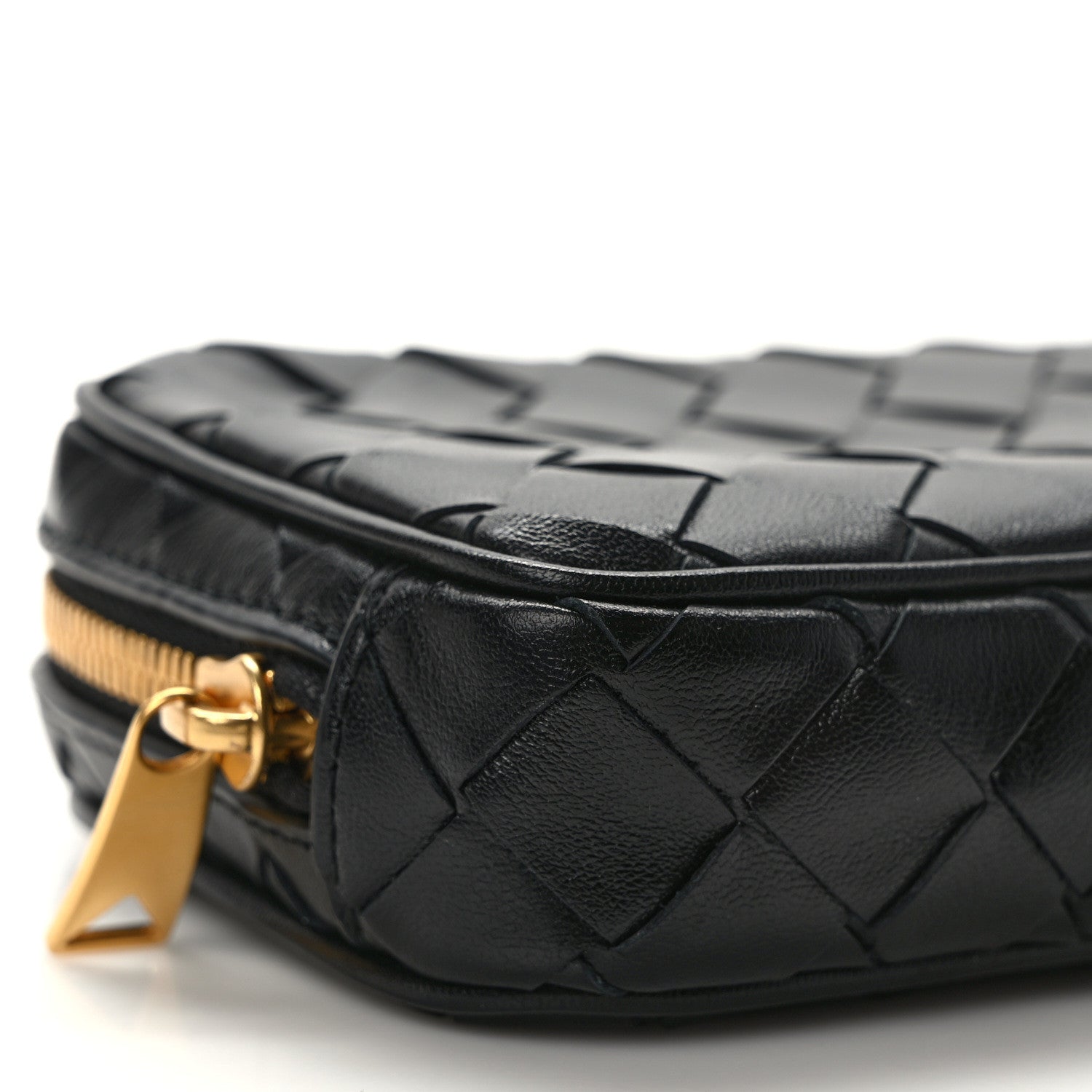Bottega Veneta Calfskin Intrecciato Teen Zippered Pouch Black 8 of 9
