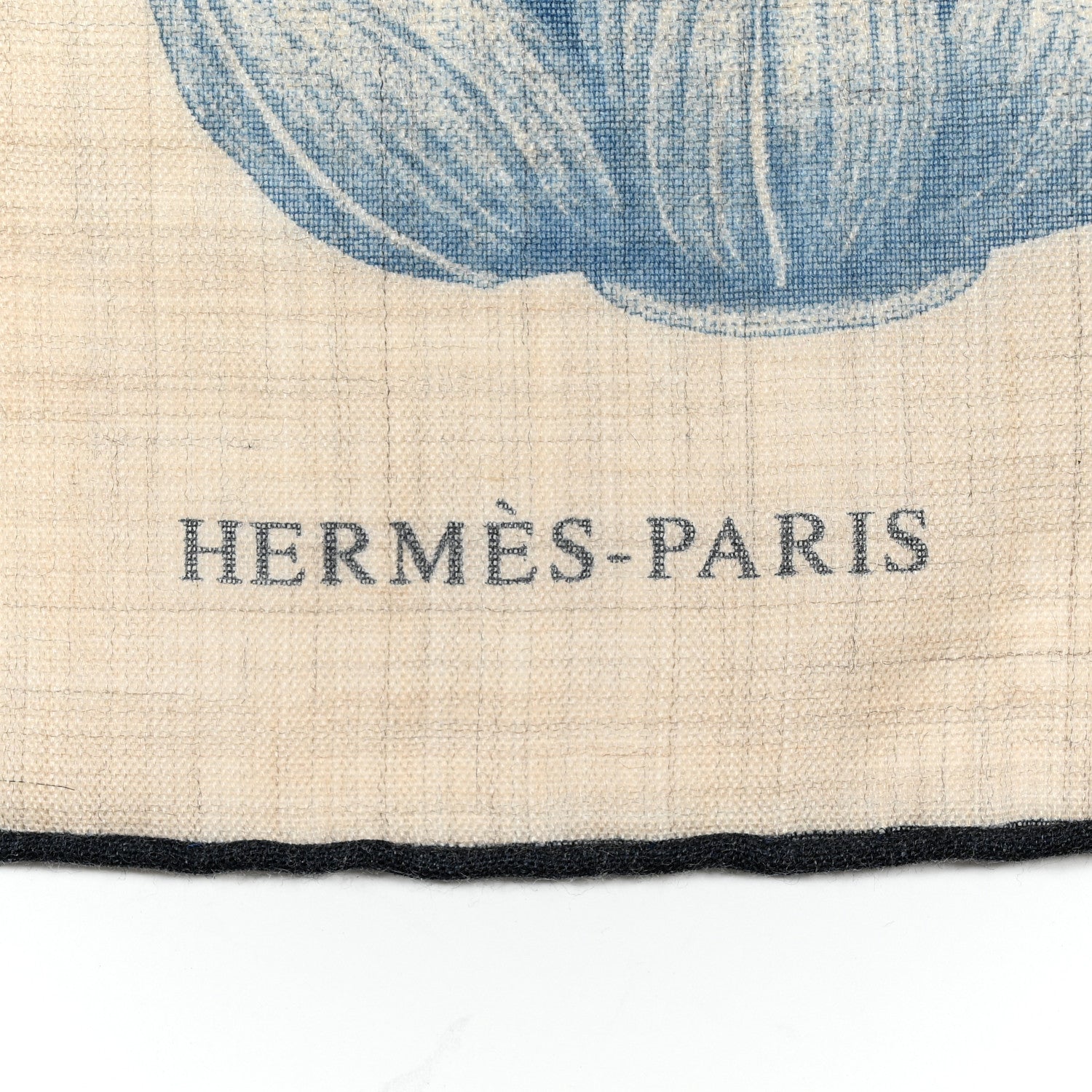 Hermes Cashmere Index Palmarum Light Scarf 90 Beige Chine Anthracite Bleu 2 of 5