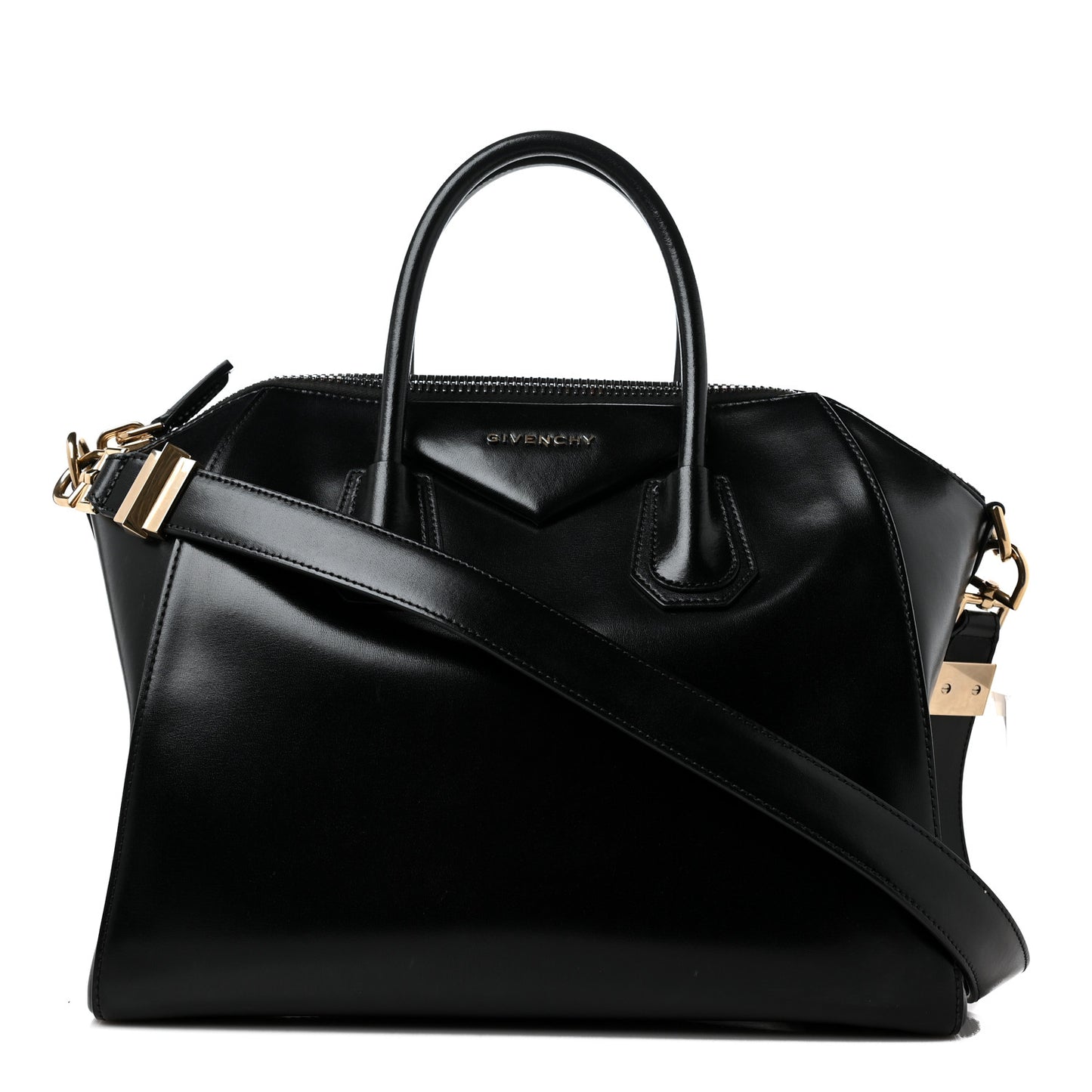 Shiny Lord Calfskin Medium Antigona Black