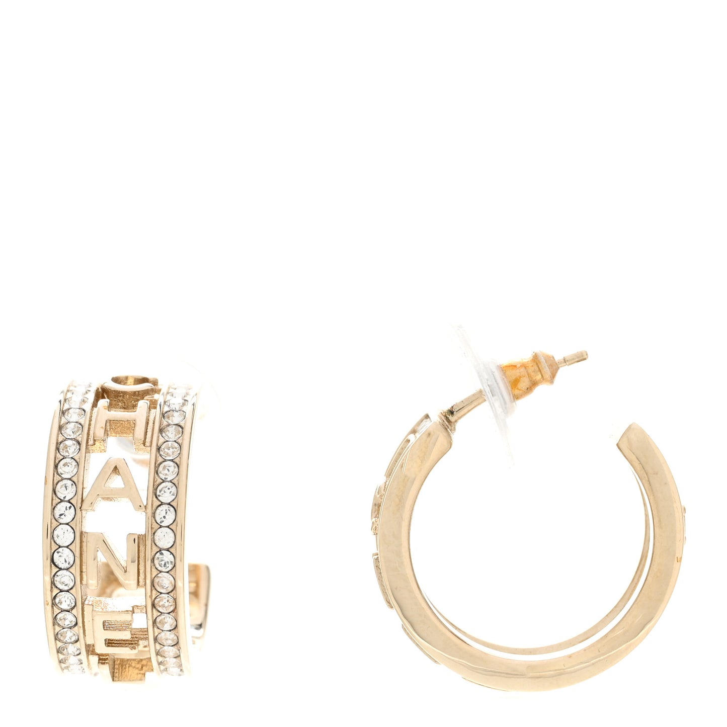 Metal Crystal Bow-tiful CC Hoop Earrings Gold