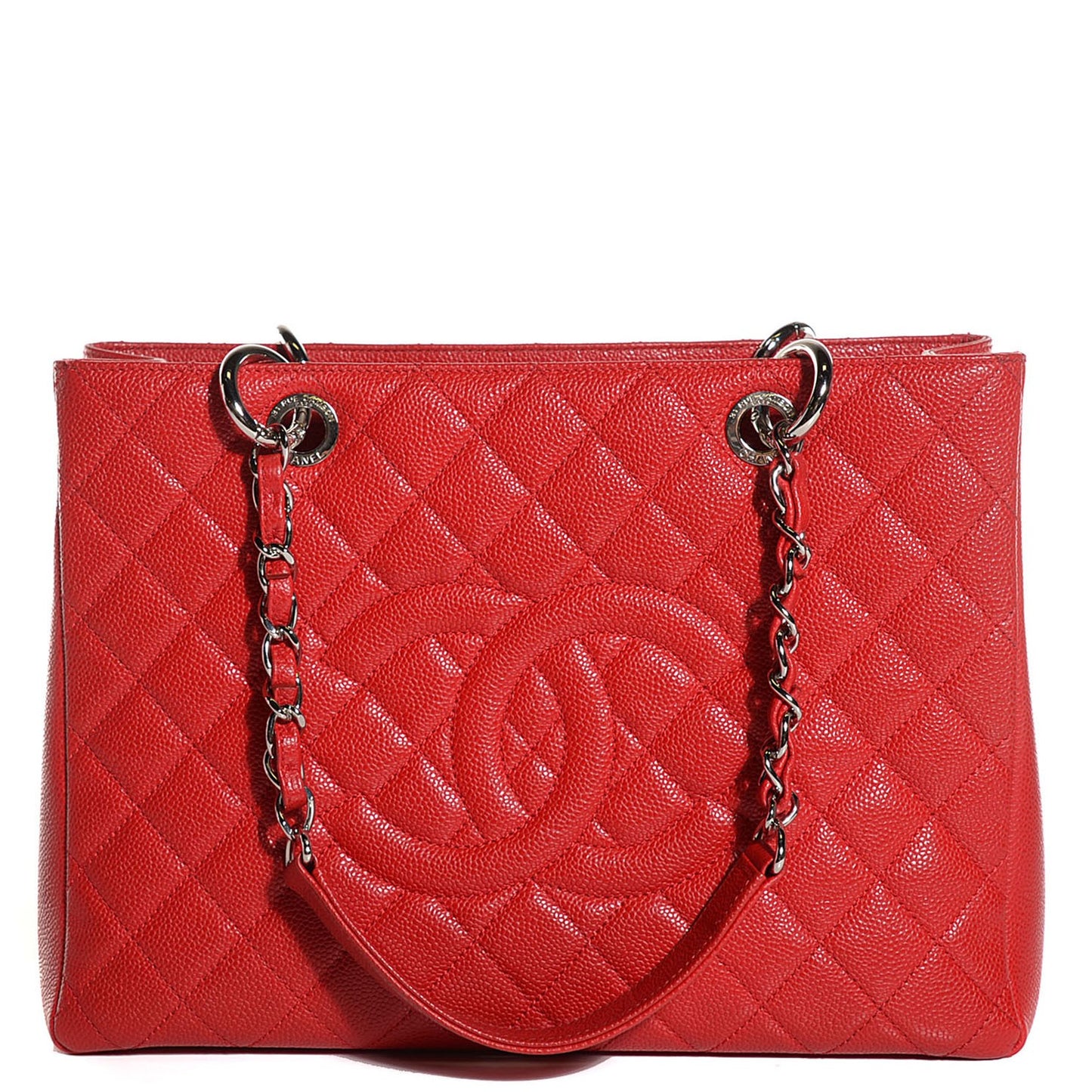 Caviar Quilted Grand Shopping Tote GST Red