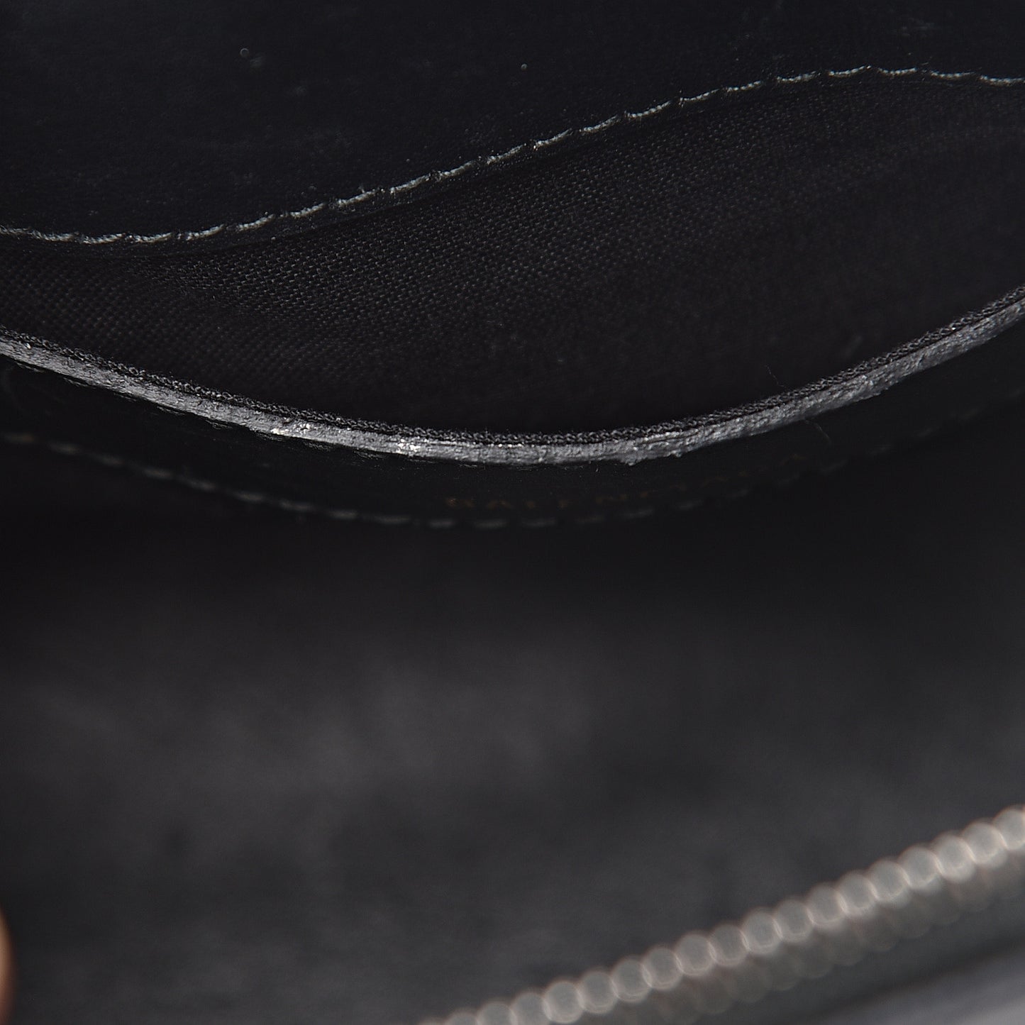 Calfskin Gothic Logo XXS Ville Top Handle Bag Black White