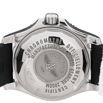 Breitling Stainless Steel Rubber 44mm Super Ocean Chronometer Automatic Watch Black A17391 4 of 4