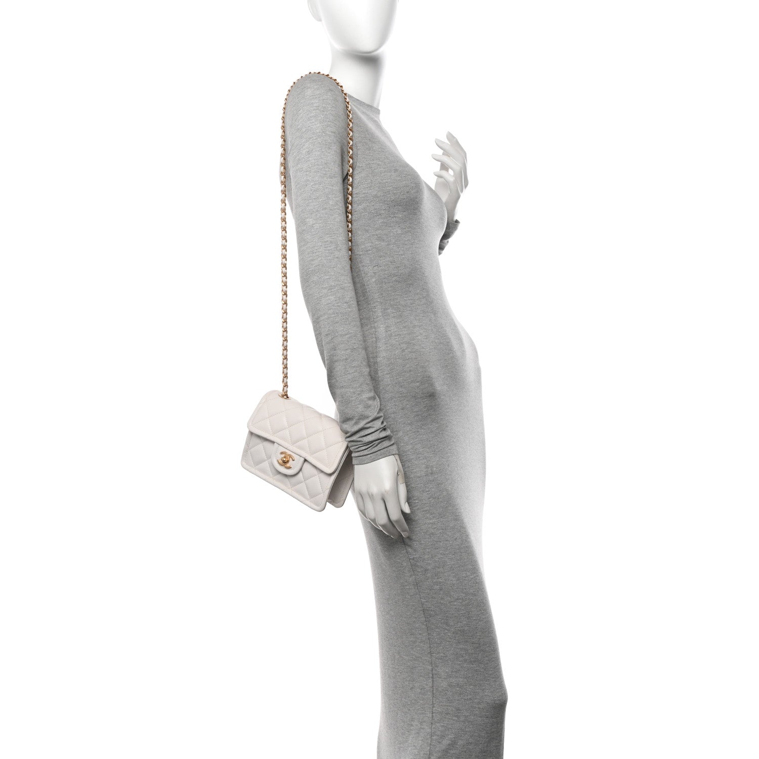 Chanel Caviar Quilted Mini Sweet Classic Flap White 2 of 12