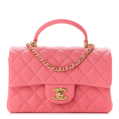 Chanel Caviar Quilted Mini Top Handle Rectangular Flap Pink 1 of 9