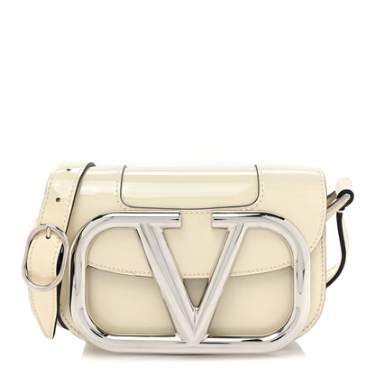 Valentino Garavani Patent Small Supervee Crossbody Bag Light Ivory 1 of 8
