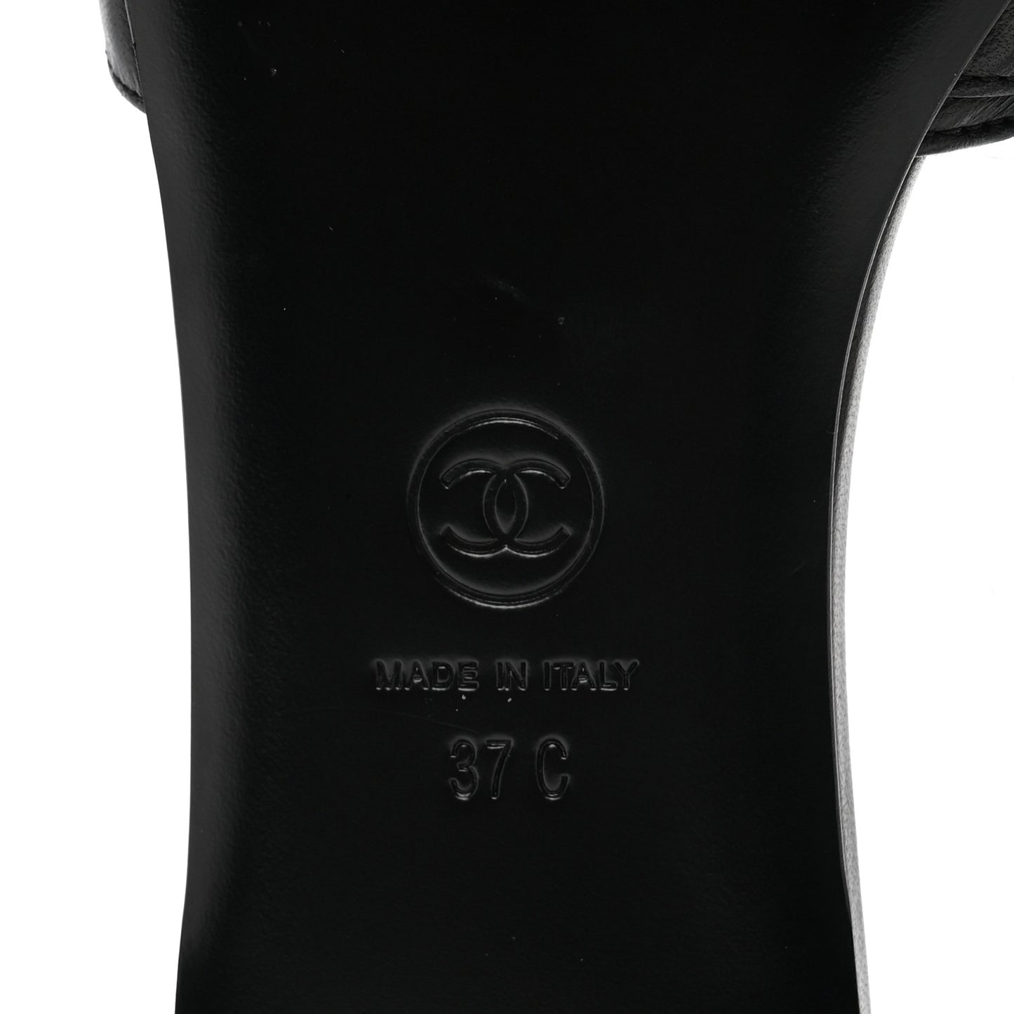 Lambskin Pearl Crystal CC Mules Sandals 37 Black