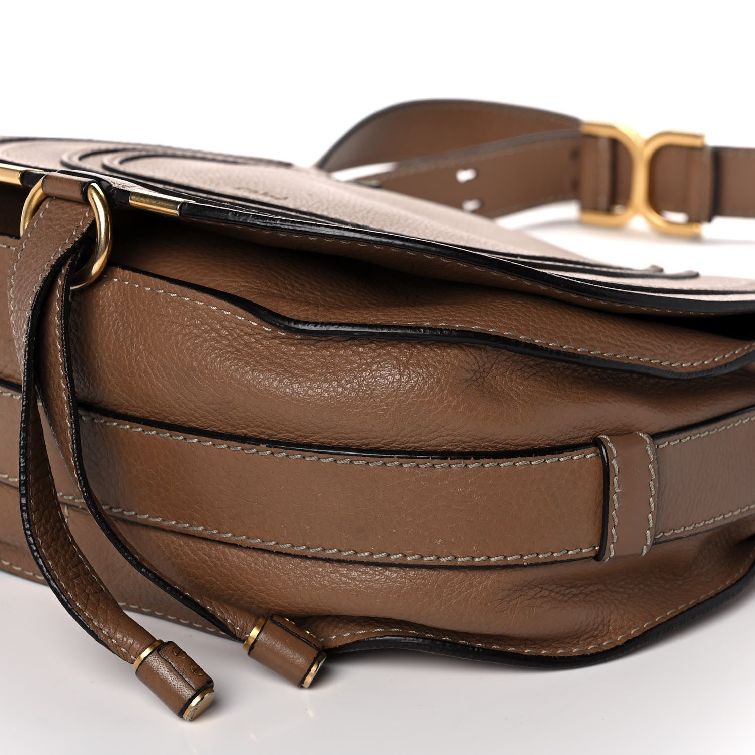 Chloe Calfskin Medium Marcie Round Crossbody Bag Nut 9 of 10