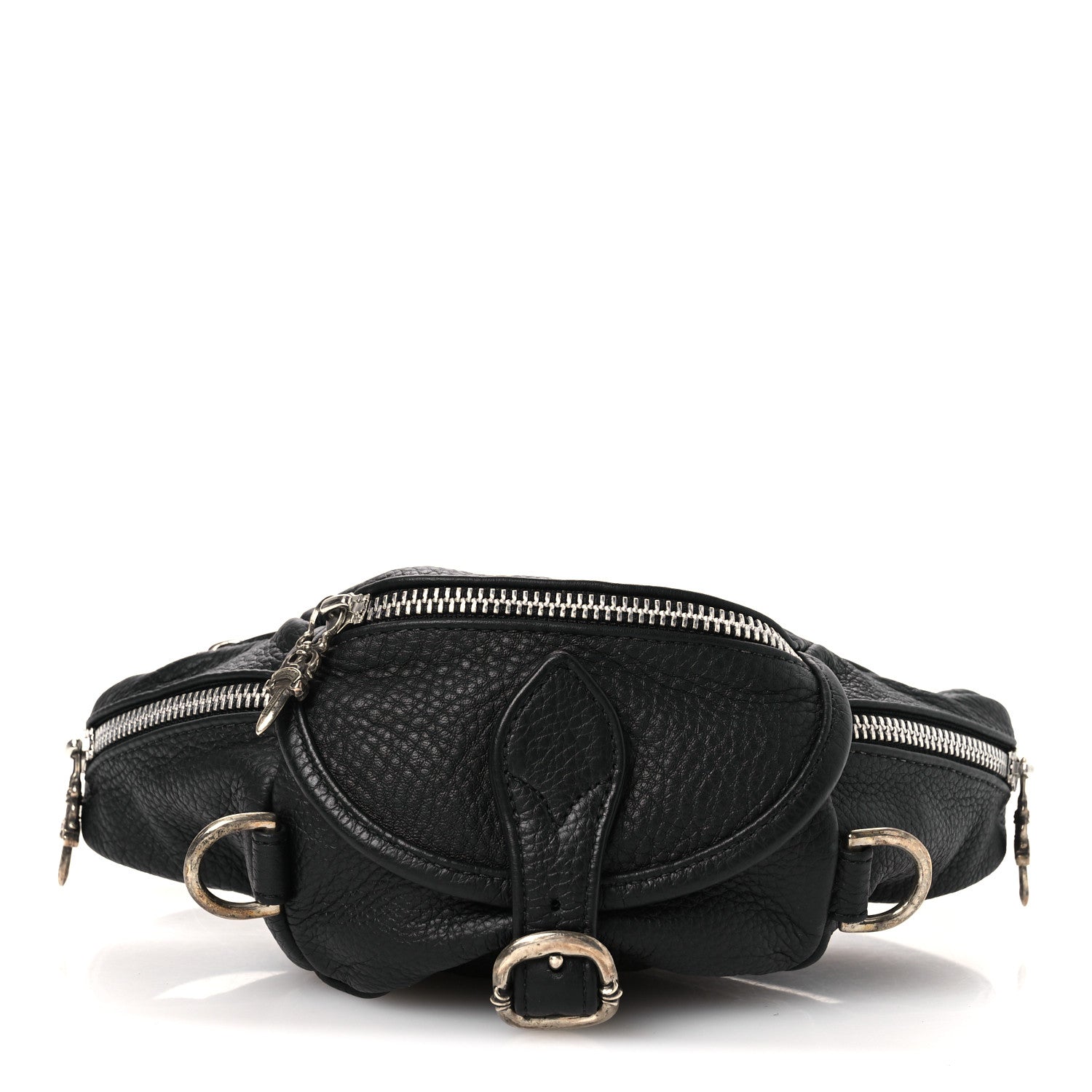 Chrome Hearts Grained Calfskin Mini Snat Pack Gunslinger Waist Bag Black 1 of 13
