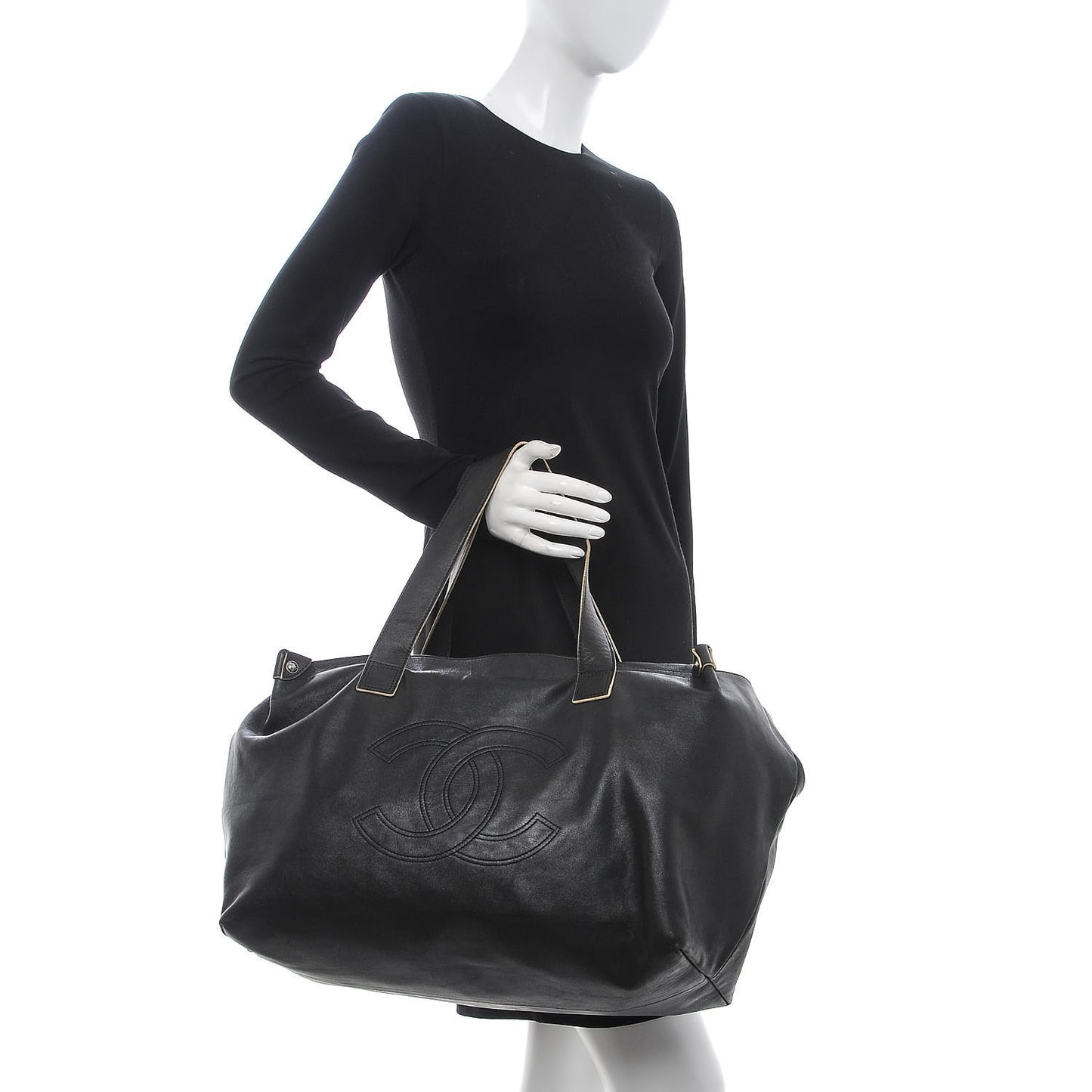 Lambskin Edgy XL Tote Black