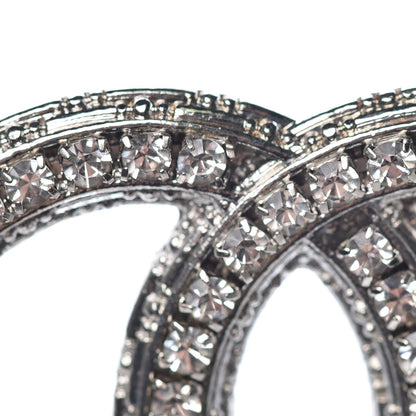 Chanel Swarovski Crystal CC Brooch Silver 6 of 8