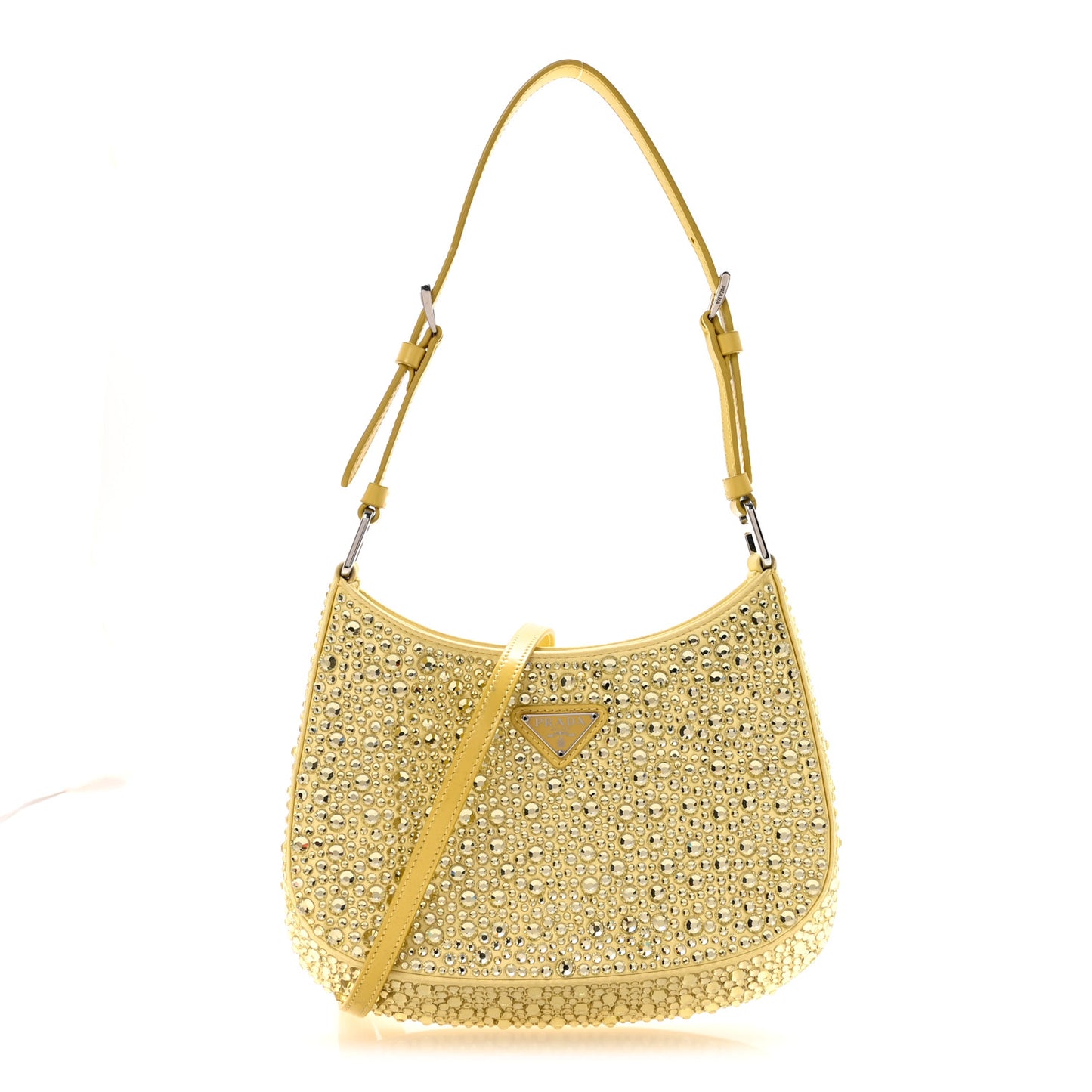 Satin Crystal Cleo Adjustable Strap Shoulder Bag Ananas