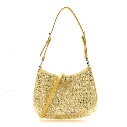 Prada Satin Crystal Cleo Adjustable Strap Shoulder Bag Ananas 1 of 9