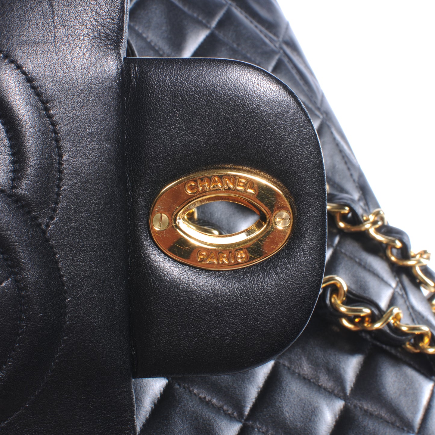 Lambskin XL Jumbo Flap Black