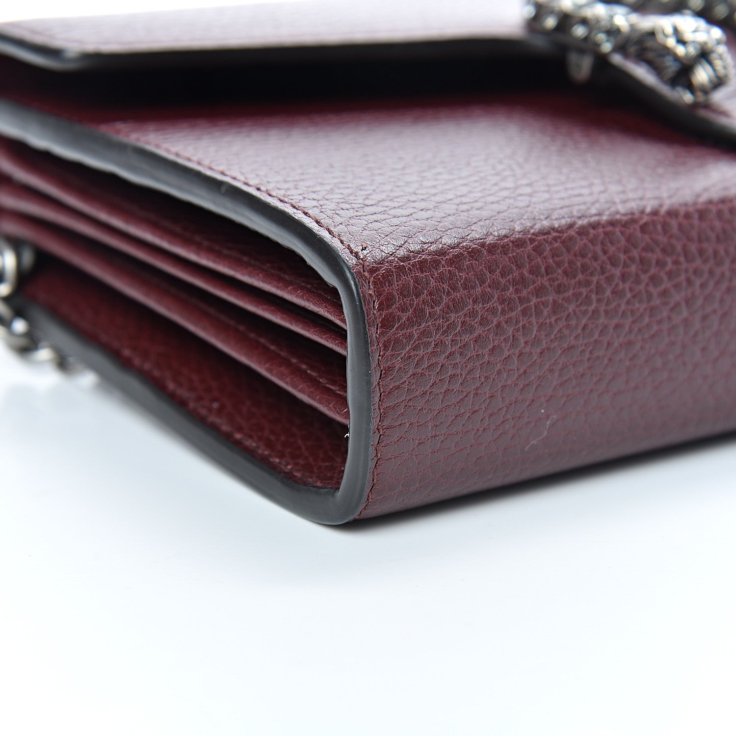 Gucci Dollar Calfskin Crystal Mini Dionysus Chain Wallet Vintage Bordeaux 8 of 11