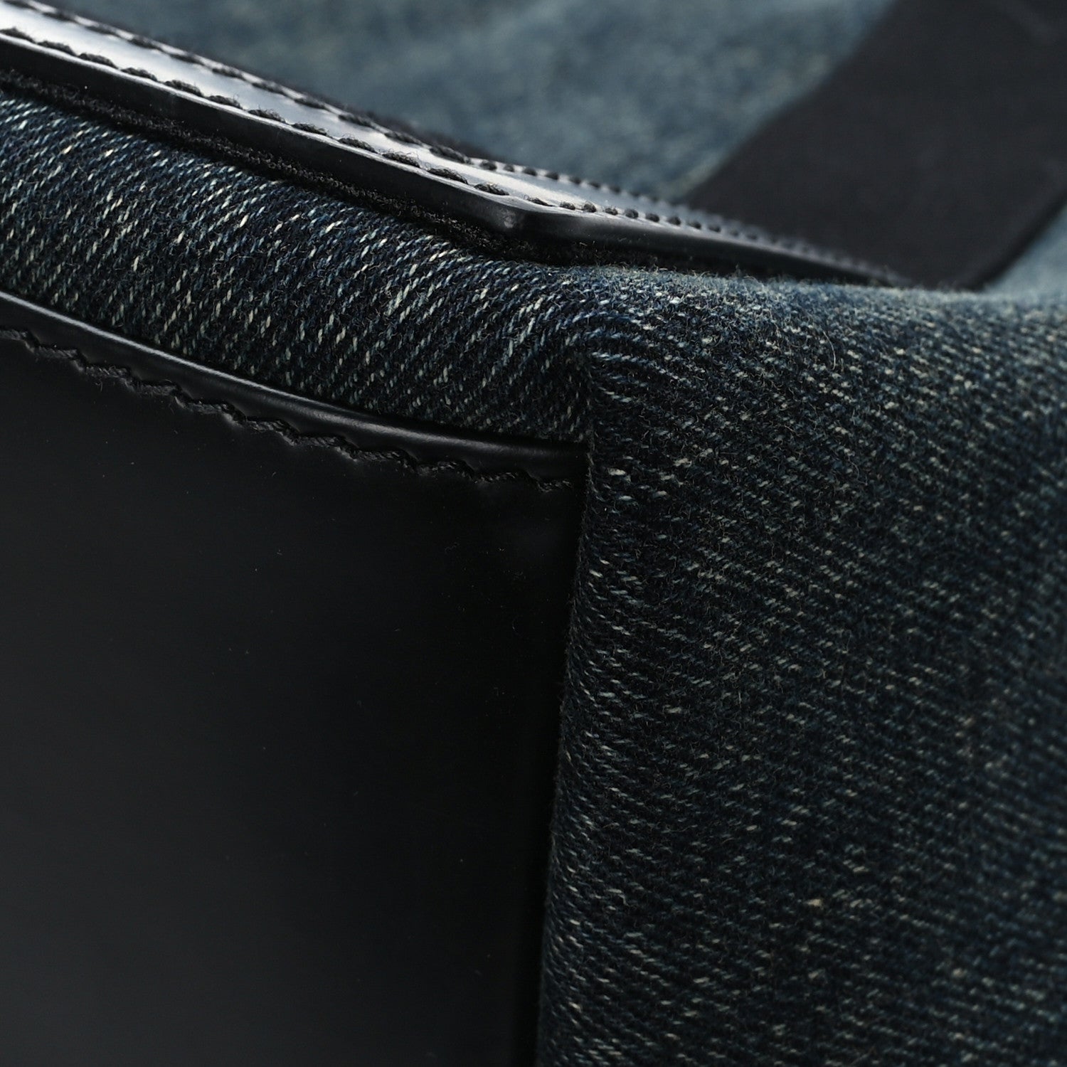 Balenciaga Denim Fabric Satin Calfskin S Navy Cabas Washed Black 12 of 12