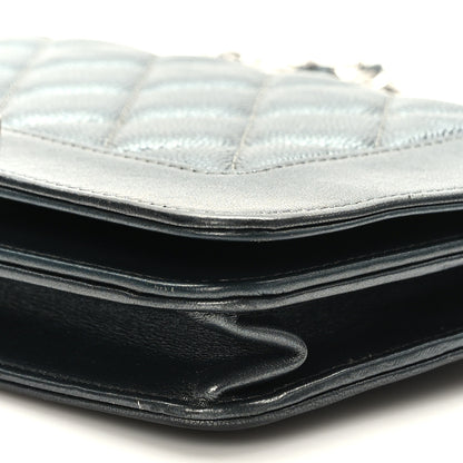 Chanel Caviar Quilted Vintage Mademoiselle Wallet On Chain WOC Dark Grey 9 of 11