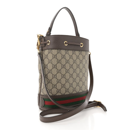 Gucci GG Supreme Monogram Web Small Ophidia Bucket Bag Brown 3 of 11