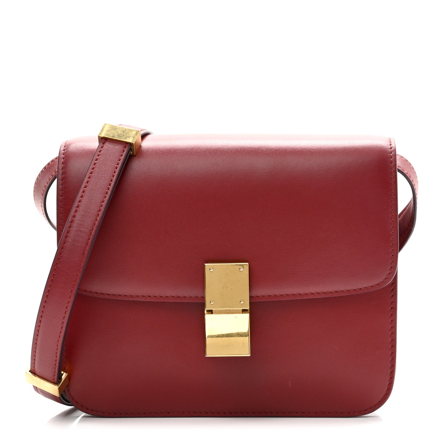 Box Calfskin Teen Classic Box Flap Bag Red