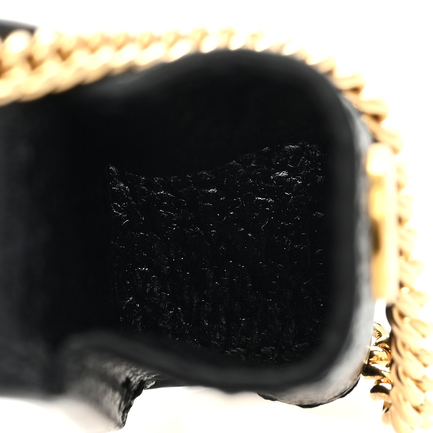 Textured Dollar Calfskin Enamel GG Lipstick Holder Necklace Black